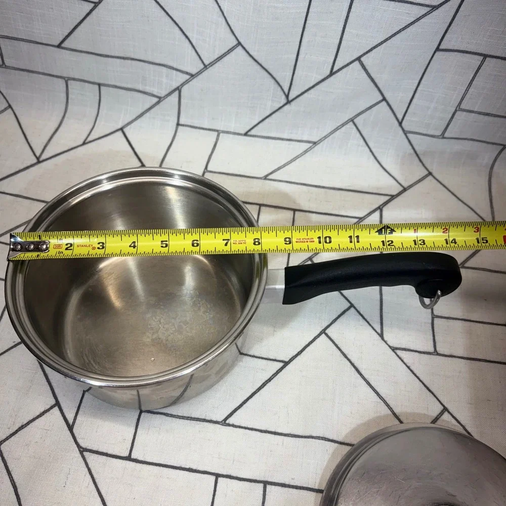 Saladmaster Saucepan Silver T304S Stainless Steel Vapo-Valve Lid USA 2 quart